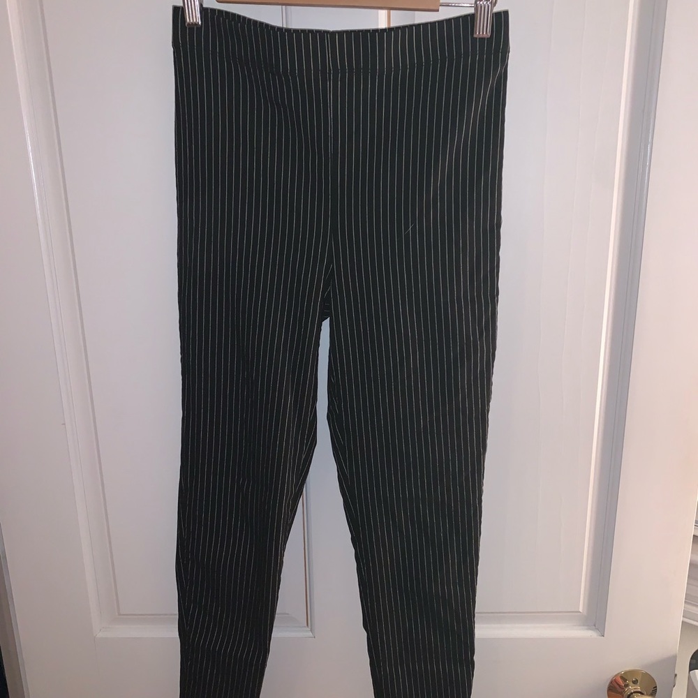 thick black striped leggings from pac sun